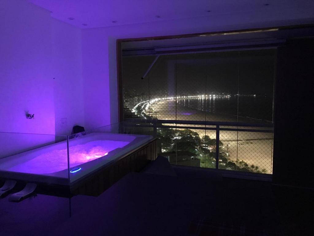 Maravilhoso Apto Vista Mar Jacuzzi Wi Fi Pe Areia Santos  Eksteriør billede